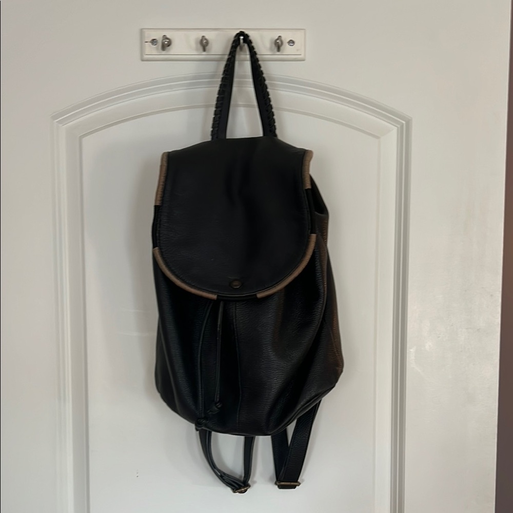 Black Leather Backpack